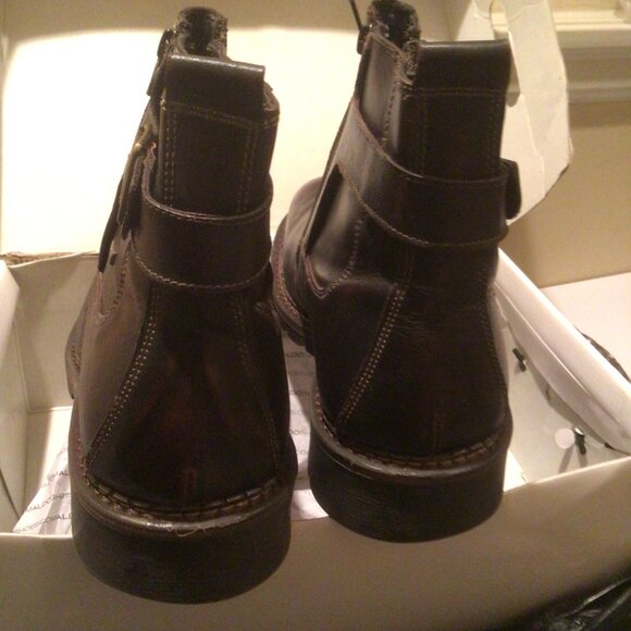 Winter Boots Burnished Oxblood Genuine Leather by Aldo Unused Size 12 - Picture 4 of 9